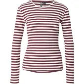 Pieces Shirt 'PCRUKA' wijnrood / wit