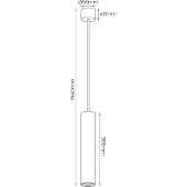 Fantasia TABOO hanglamp zwart + geborsteld staal - Max. 50 W - 1840 mm