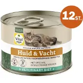 VITALstyle Huid & Vacht - Kattenvoer Natvoer - Ondersteunt Bij Huidproblemen En Extreem Verharen - Met o.a. Brandnetel & Sint Janskruid - 12 x 200 g