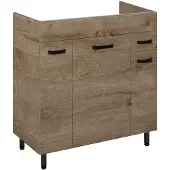 Royo Wastafelonderkast Ava 80cm - Eik - Met 1 Lade - Met Zwarte Handgrepen En Poten - 80x83,5x45,6cm