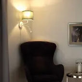 Duolla Wandlamp Roller, groen, Slaapkamer, Textiel / Stof / Zijde, Wandlamp