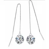 Charme Bijoux Zilver- Doorsteek -schitterende-10 cm- oorbellen-