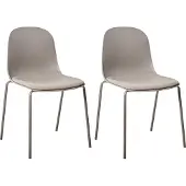 Beliani DORR - Vergaderstoel set van 2 - Taupe - Kunststof