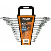 Rexxer Ring- en steeksleutelset 6-22 mm, 12 stuks, CrV-staal