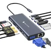 Siltcon Docking Station 14-in-1 USB-C - 2x HDMI 4K - VGA - RJ45 - 100W