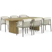 4 Seasons Outdoor Allora/Falcon 240 cm dining tuinset 7-delig