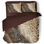 Eleganzzz Dekbedovertrek Micropercal Wilderness Chic - brown 200x200/220cm