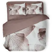 Eleganzzz Dekbedovertrek Micropercal Blossom Dreams - taupe 200x200/220cm