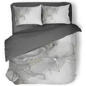 Eleganzzz Dekbedovertrek Micropercal Mystic Nights - soft grey 200x200/220cm