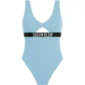 Calvin Klein Swimwear Badpak 'ONE PIECE' lichtblauw / zwart / wit