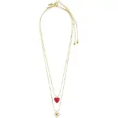 Pilgrim Ketting 'Maeve' goud / rood