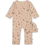 Feetje geschenkset boxpak + muts met all over print roze Meisjes Stretchkatoen Ronde hals - maat 68