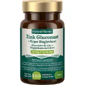 Holland & Barrett 1+1 gratis | Zink Gluconaat 15mg + Koper Bisglycinaat 750mcg - 120 tabletten