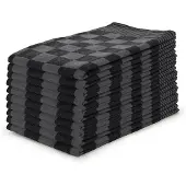 Linnick Theedoekenset Blok 65x65cm - zwart - set van 10