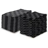 Linnick Theedoeken & Keukendoeken Set Blok - zwart - set van 20