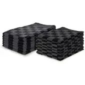 Linnick Theedoeken & Keukendoeken Set Blok - zwart - set van 12