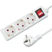 ELP drievoudige tafelcontactdoos | met schakelaar | 1.5m | wit