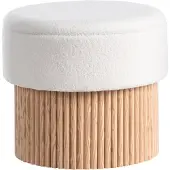 Beliani RICHEY - Opbergpoef - Off-white - Bouclé