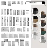 Vicco Irma Halfhoge kast – 60 x 81 cm Antraciet/gouden eik
