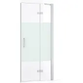 Maxaro Diamond Douchedeur | 80 cm Chroom Helder met matte strook Draaideur
