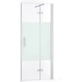 Maxaro Diamond Douchedeur | 80 cm Chroom Helder met matte strook Draaideur