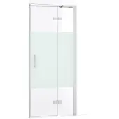Maxaro Diamond Douchedeur | 80 cm Chroom Helder met matte strook Draaideur