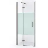 Maxaro Diamond Douchedeur | 80 cm Rvs Helder met matte strook Draaideur