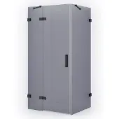 Maxaro Diamond Douchecabine | 120x80 cm Zwart chroom Rookglas Draaideur Rechthoek