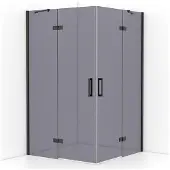 Maxaro Diamond Douchecabine | 120x120 cm Zwart chroom Rookglas Draaideur Vierkant