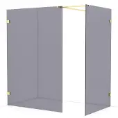 Maxaro Diamond Inloopdouche | 140x110 cm Lichtgoud Rookglas 2 vaste wanden