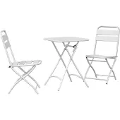 vidaXL Bistroset 3 st Wit Staal