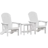 vidaXL Tuinstoel 3 st Wit Polyetheen
