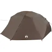 vidaXL Vistent met dak Bruin 514 x 465 x 187 cm Polyester en Fiberglas