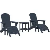 vidaXL Tuinstoel 3 st Marineblauw Polyetheen