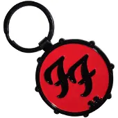 Foo Fighters - Ff Logo Drum Double-Sided Sleutelhanger - Rood/Zwart