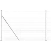 vidaXL Gelast Draadhek met Betonnen Basis 25 x 1,6 m Zilverkleurig