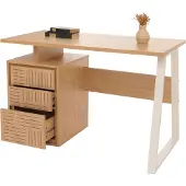 Mendler Bureau -O32, bureau computerbureau bureau, lade, melamine hout, 77x118x58cm ~ iep natuur