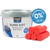 Creall Supersoft boetseerklei - rood - hersluitbare emmer - 1750 gram - glutenvrij - gemaakt in Nederland