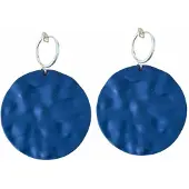 Charme Bijoux Klem oorbellen- blauw- satijn- geen gaatje-