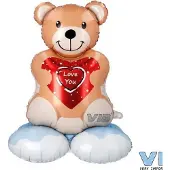 Vib -Folie Ballon Beer 89 cm Love You -Bruin