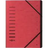Pagna Sorteermap A4 Effen Karton 12-delig Rood 24,5 x 0,5 x 32 cm (B x D x H)