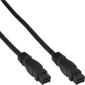 InLine FireWire-kabel, IEEE1394 9-pin male / male, zwart, 1,8m