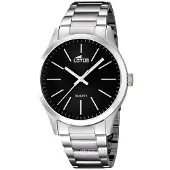 Lotus Watches Stijlvol heren zwart zilver horloge - 15959/3