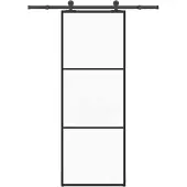vidaXL Schuifdeur met beslag 76x205 cm ESG-glas en aluminium
