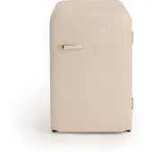 Create - Koelkast in retrostijl - Zand - Handvat Goud - FRIDGE RETRO 107L