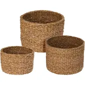 Excellent houseware Excellent Housware H&S Collections Round Seagrass Basket 25x15 + 20x14 2 stk.