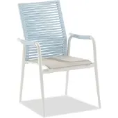 Niehoff Stoel met hoge rugleuning van aluminium/textiel/koord 2 stuks