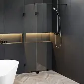 Riho Scandic X402 inloopdouche 120cm met 30cm zijwand zwart mat