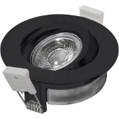 Heitronic LED plafond inbouwspot DL6809, rond, zwart dimbaar, zwart, Hal, Aluminium, Modern