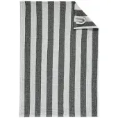 Cawö Keukendoek Piqué Cuisine Stripes Black/Platinum (Set van 4)